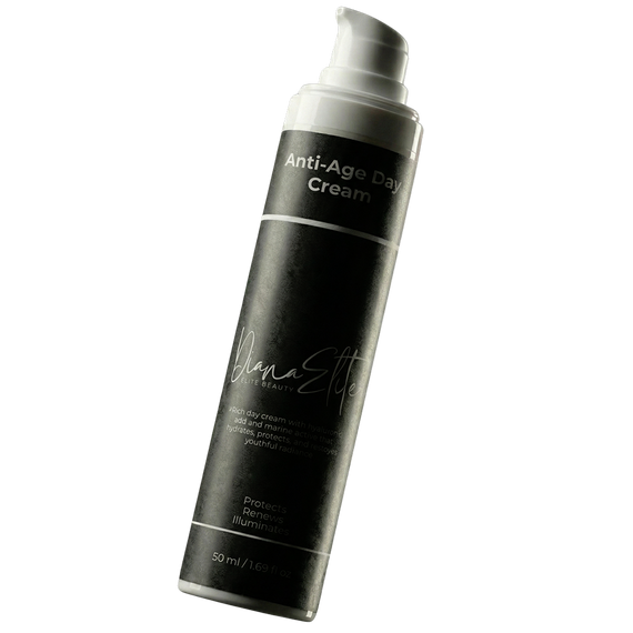 Bottle of anti-age day cream skincare moisturizer with pump dispenser